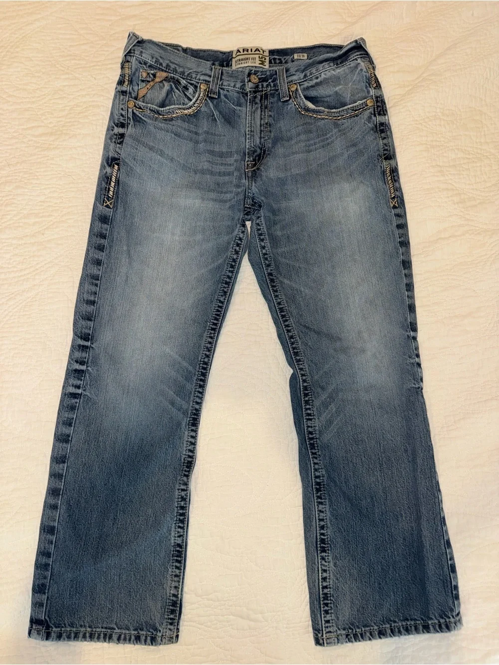 Ariat M5 Straight Fit Straight Leg Jeans Men’s 33x30 Western Denim Cowboy